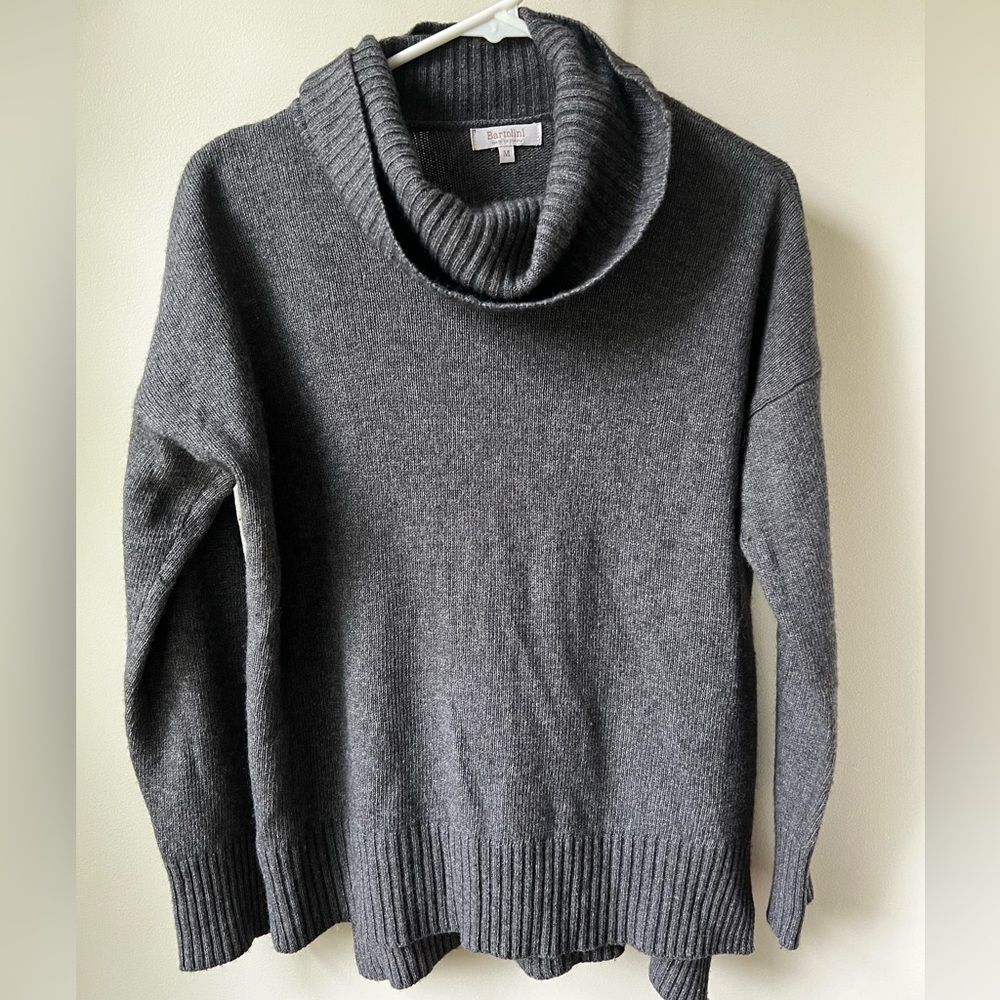 Bartolini charcoal Gray‎ Cowl Neck Pullover Cashmere Wool Sweater Italy M